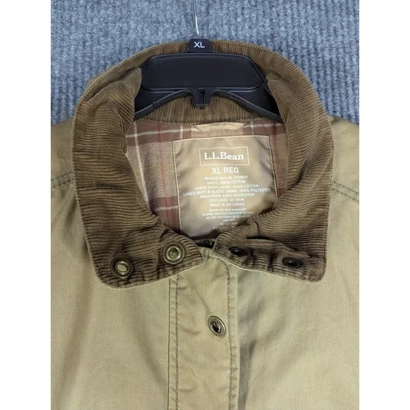 LL Bean x British‎ Millerain Waxed Cotton Field Jacket Women's Size XL Tan Chore